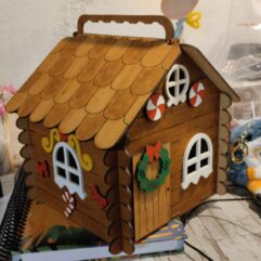 Casita Navideña - Dulcero o adorno de navidad - MDF 3mm